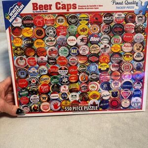 White Mountain Beer Caps 550 Piece Puzzle New Sealed